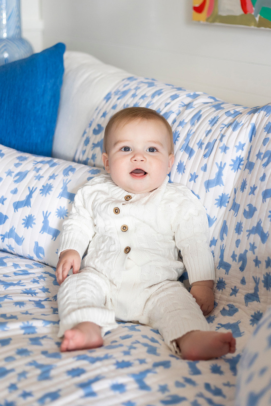 DANA SMALL DESIGNS Otomi Baby Quilt Matilda's Blue