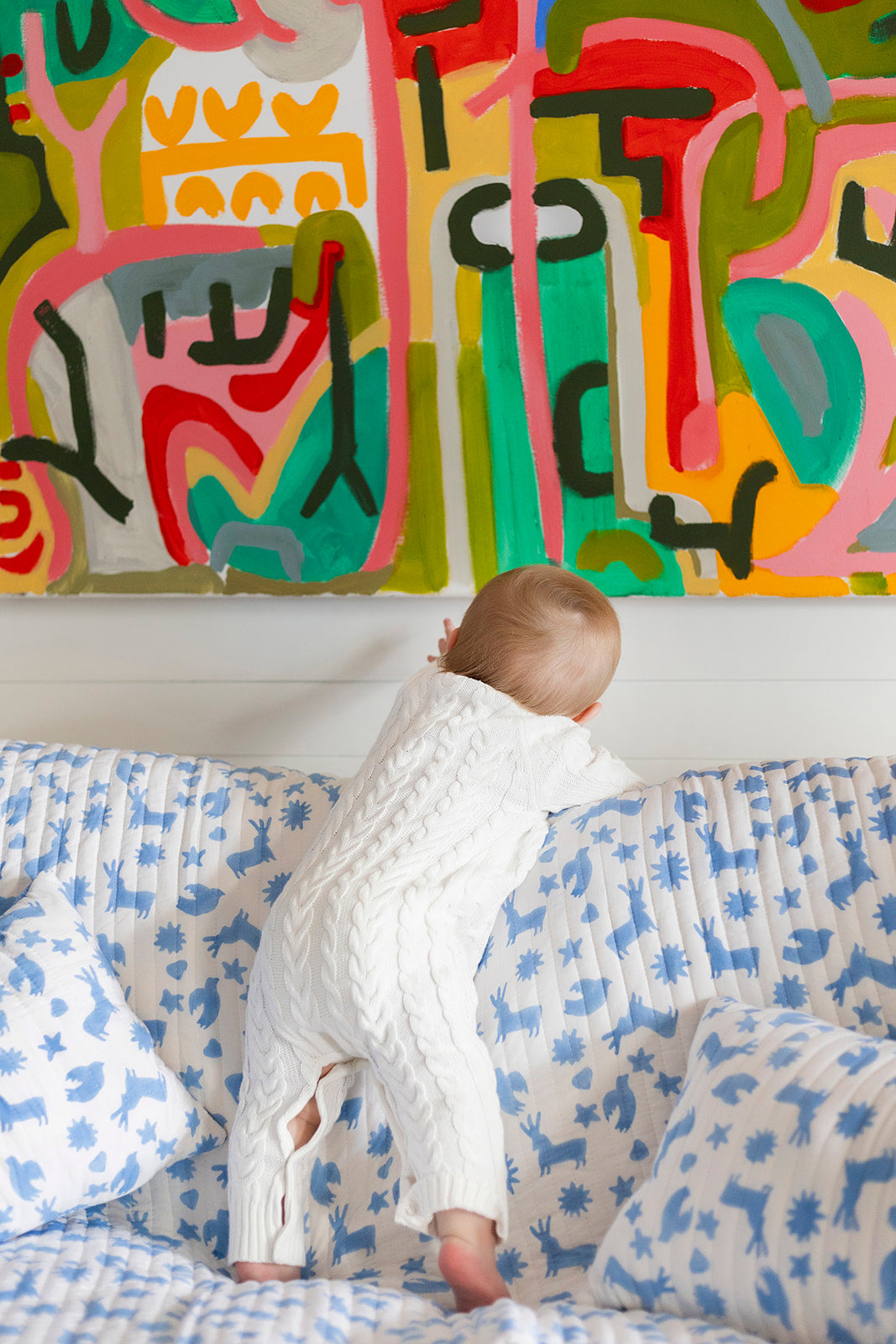 DANA SMALL DESIGNS Otomi Baby Quilt Matilda's Blue