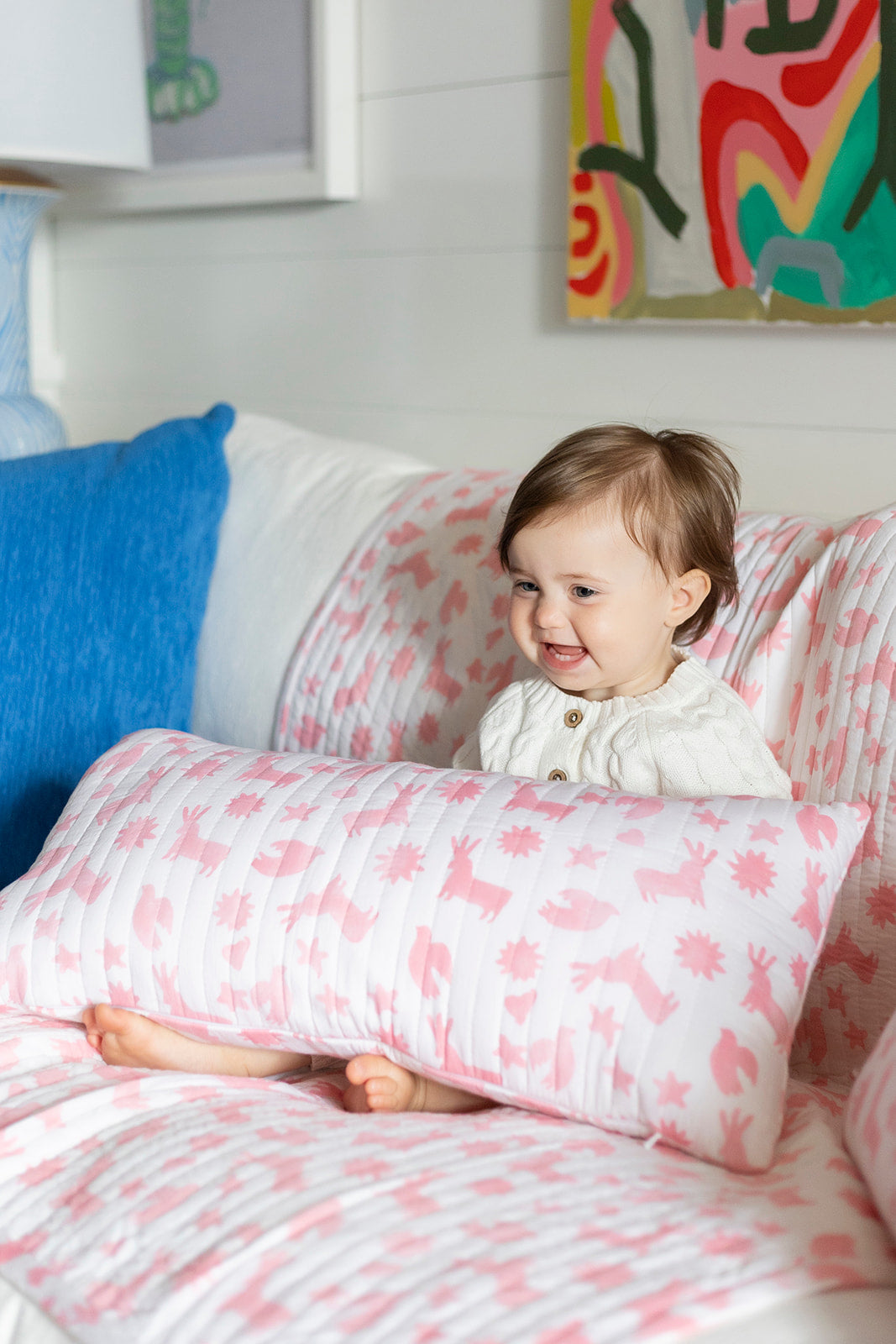 DANA SMALL DESIGNS Otomi Baby Quilt Rosie Pink