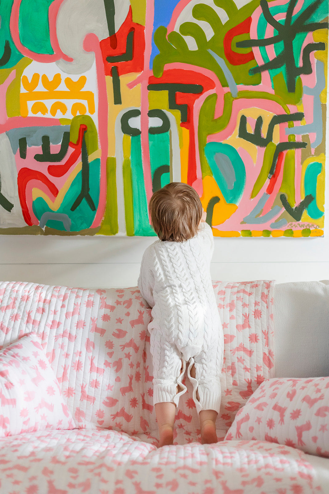 DANA SMALL DESIGNS Otomi Baby Quilt Rosie Pink