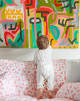 DANA SMALL DESIGNS Otomi Baby Quilt Rosie Pink
