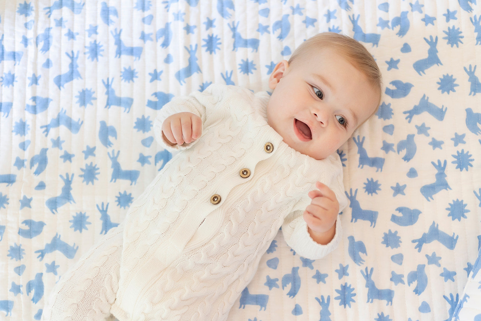 DANA SMALL DESIGNS Otomi Baby Quilt Matilda's Blue