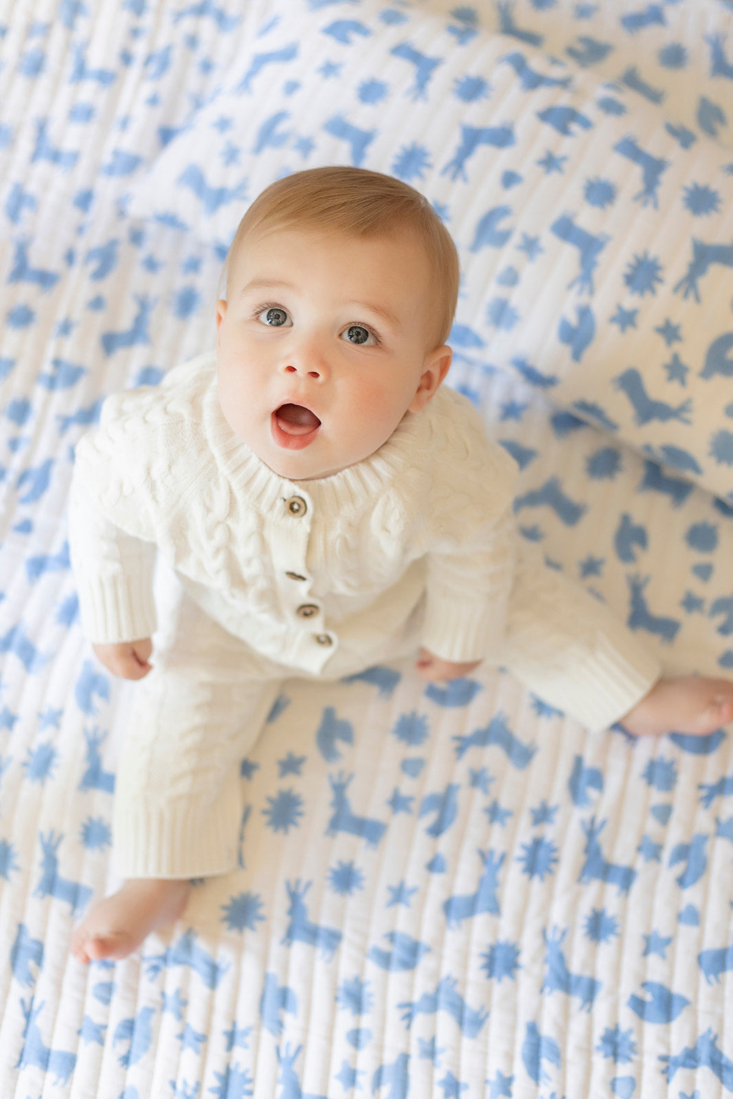 DANA SMALL DESIGNS Otomi Baby Quilt Matilda's Blue