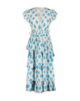FINAL SALE MER ST. BARTH Mica Women's Tiered Dress Aqua Ikat