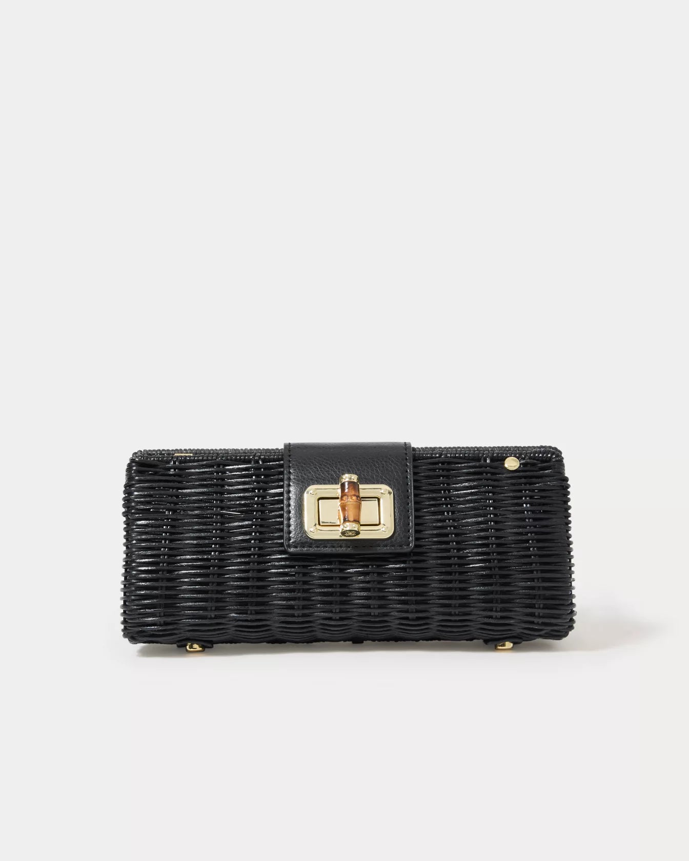 LILLY PULITZER Leena Wicker Clutch Noir