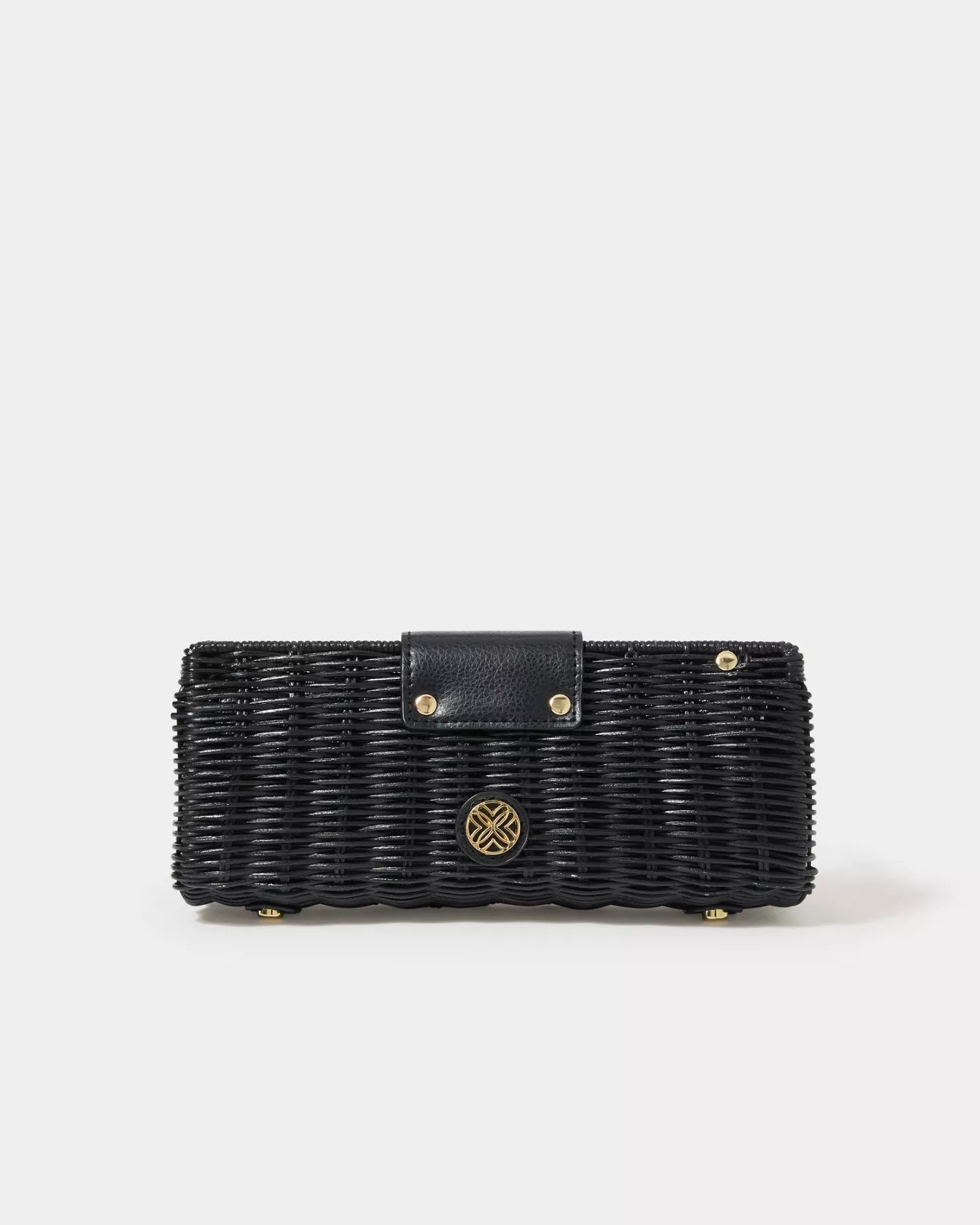LILLY PULITZER Leena Wicker Clutch Noir