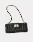 LILLY PULITZER Leena Wicker Clutch Noir