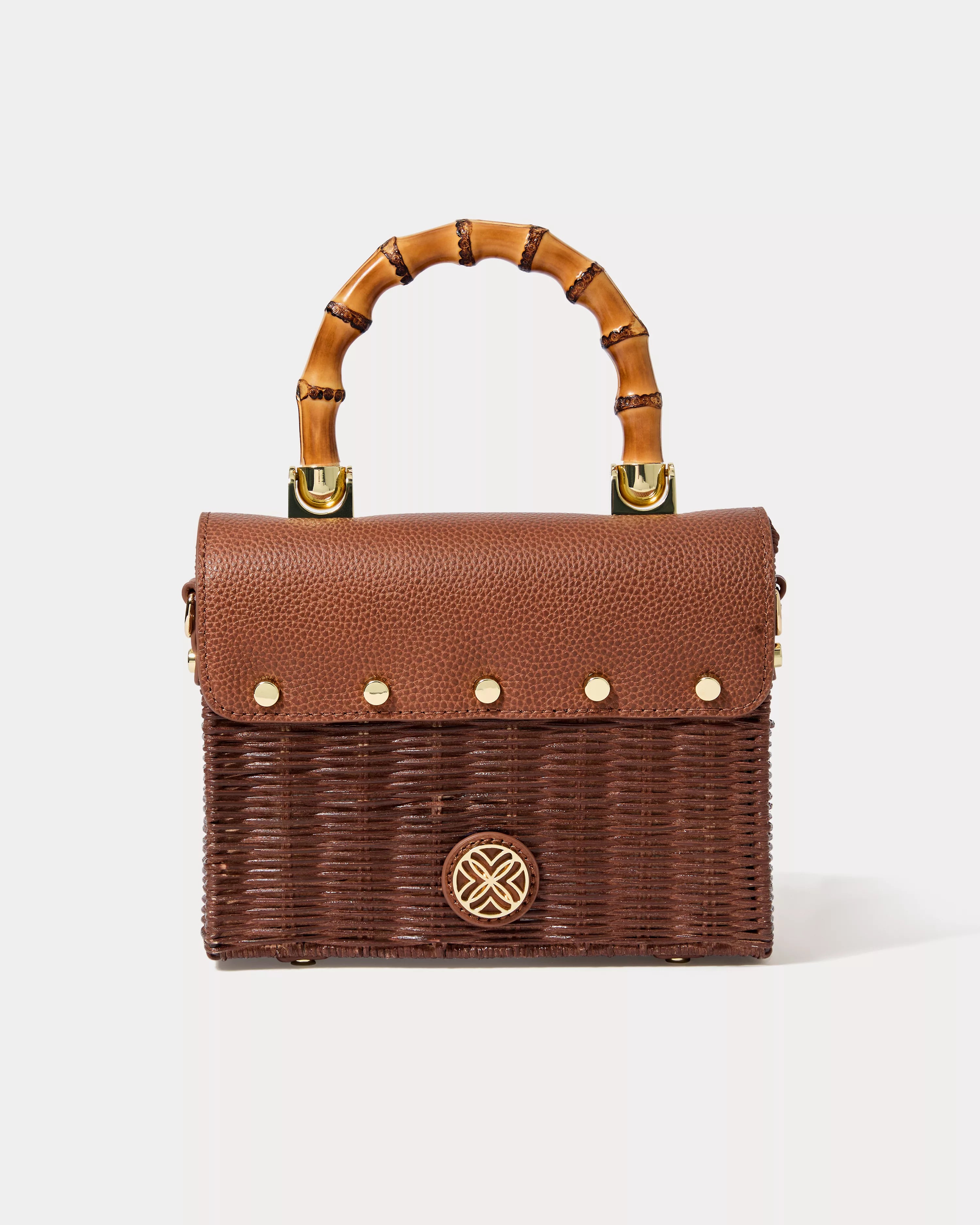LILLY PULITZER Maura Wicker Top Handle Bag Brown – Matilda's Life