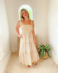 FINAL SALE PINK CITY PRINTS Malaga Dress Sunshine Pineapple