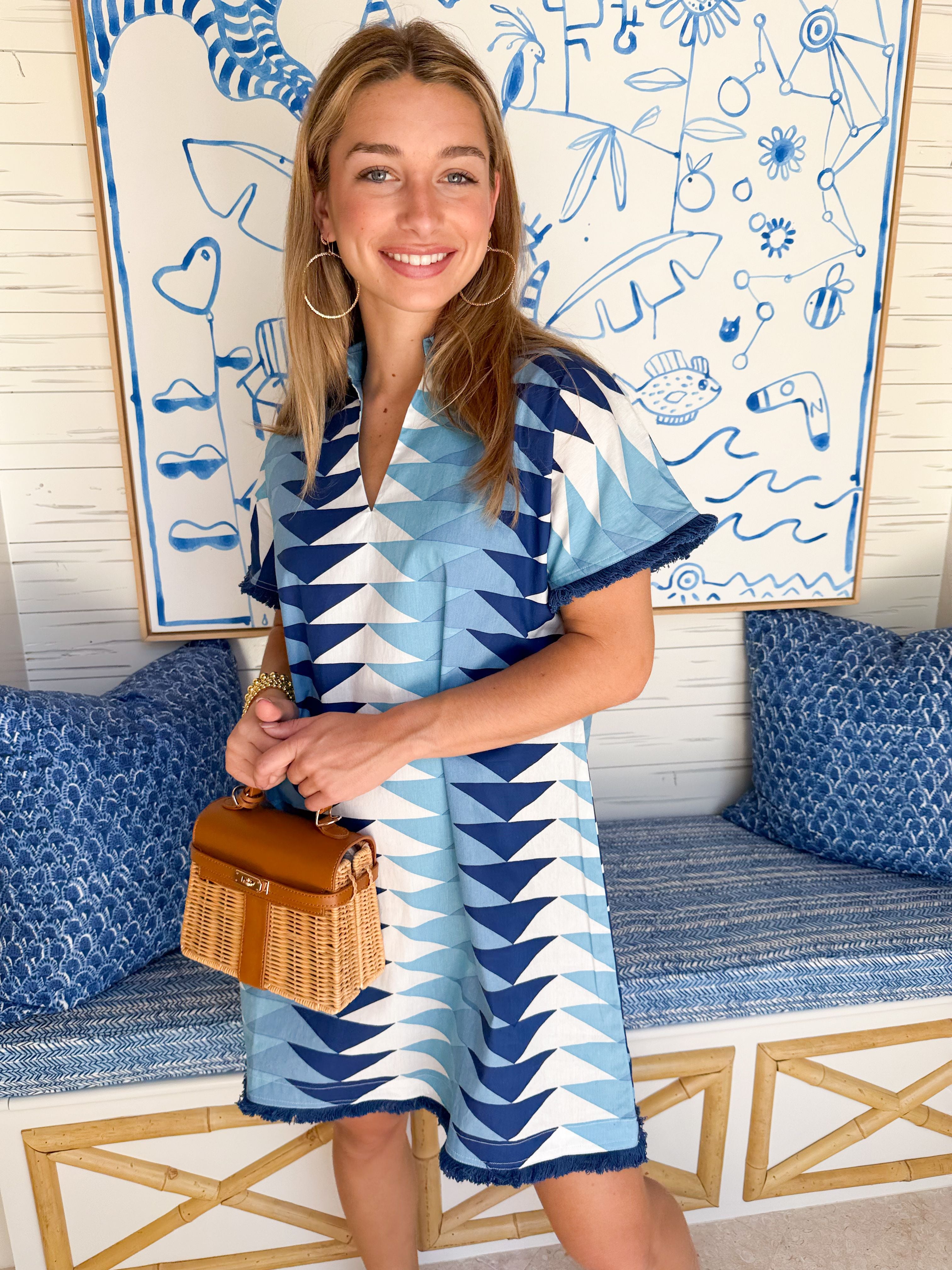 BEAU & RO Beach Tunic Ocean Bagru Triangle