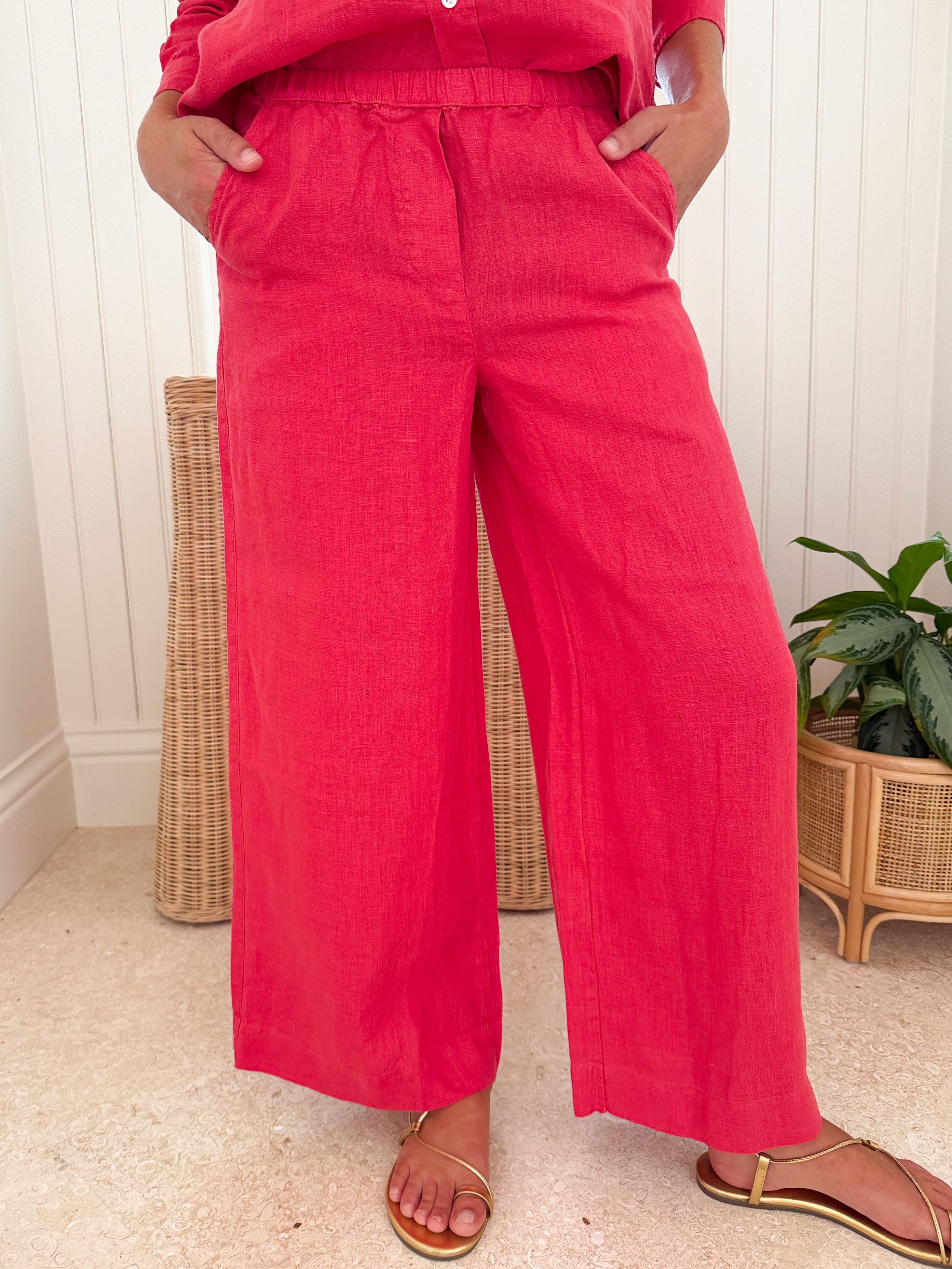 FRANK & EILEEN Maisie Pant Summer Red