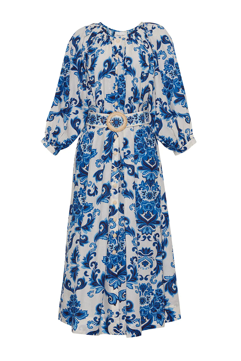 CARA CARA Simone Dress Fiore Evening Blue
