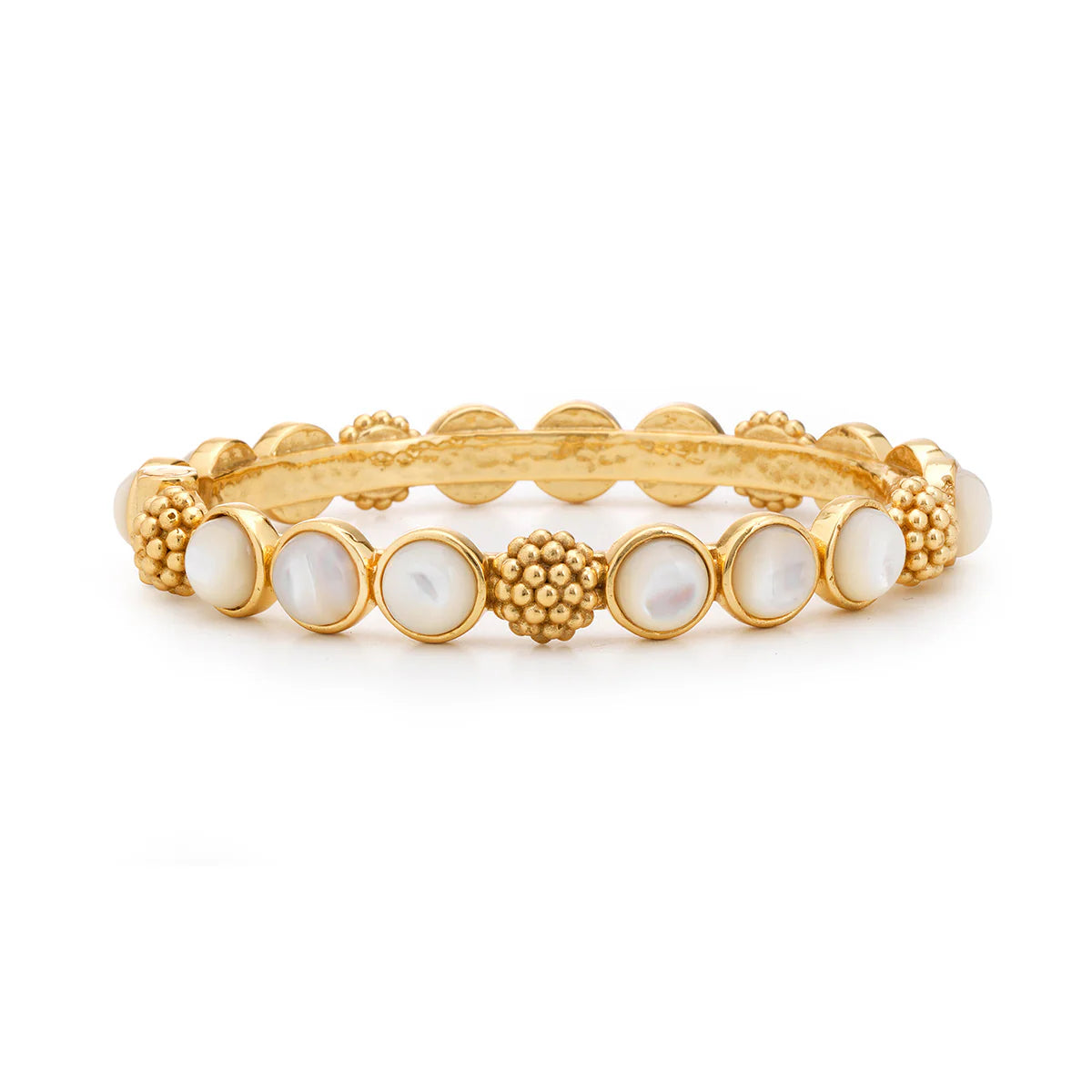 CAPUCINE DE WULF Berry Gem Hinged Bangle Mother of Pearl