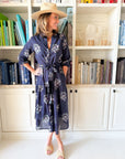 LOLA AUSTRALIA Daisy Boo Midi Dress Wreath Navy