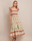 FINAL SALE CARA CARA Ruby Dress Vine Floral Egret Pink
