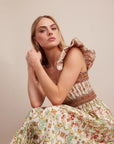 FINAL SALE CARA CARA Ruby Dress Vine Floral Egret Pink
