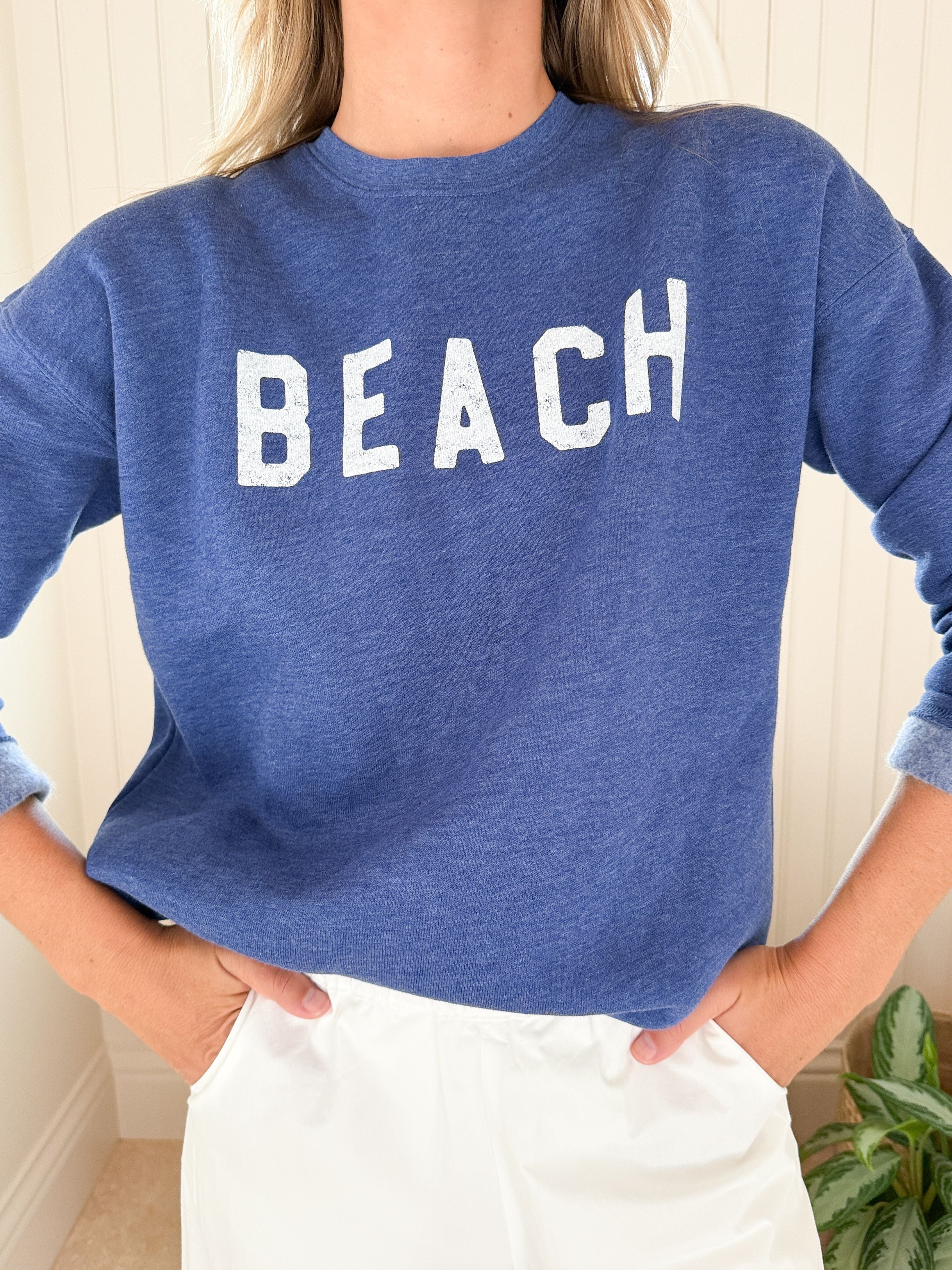 Beach Sweatshirt Heather Royal
