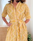 BEAU & RO Jane Dress Virginia Stripe Marigold
