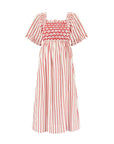 SMOCK LONDON Josefine Butler Dress Aquafresh Stripe w/ Big Apple