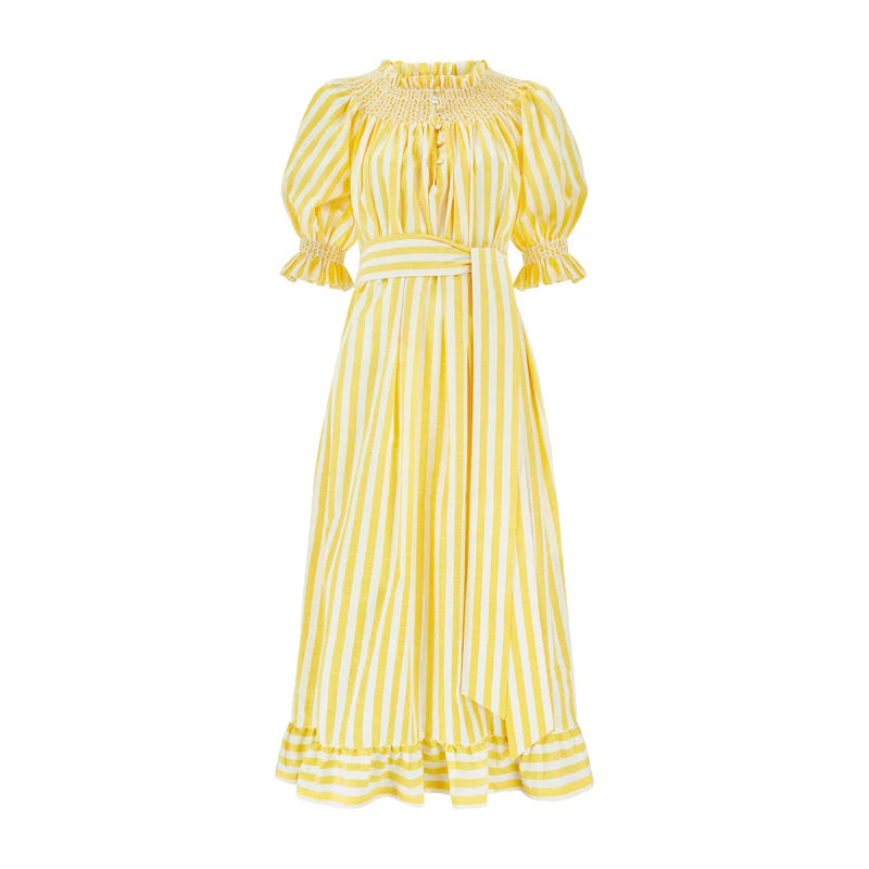 SMOCK LONDON Grace Darling Dress Amalfi Stripe