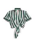 CARA CARA Asbury Top Green/White Stripe