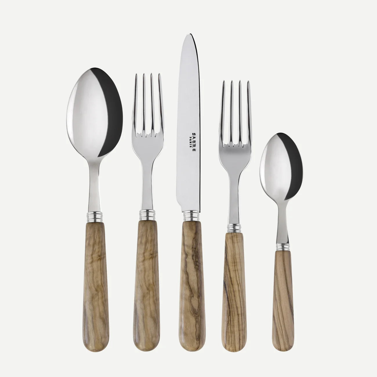 SABRE Lavandou Olive Wood 5 Piece Setting