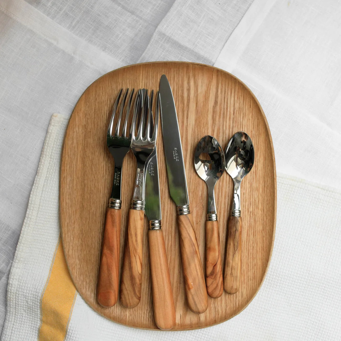 SABRE Lavandou Olive Wood 5 Piece Setting
