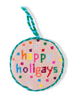 FURBISH STUDIO Needlepoint Ornament Happy Holigays