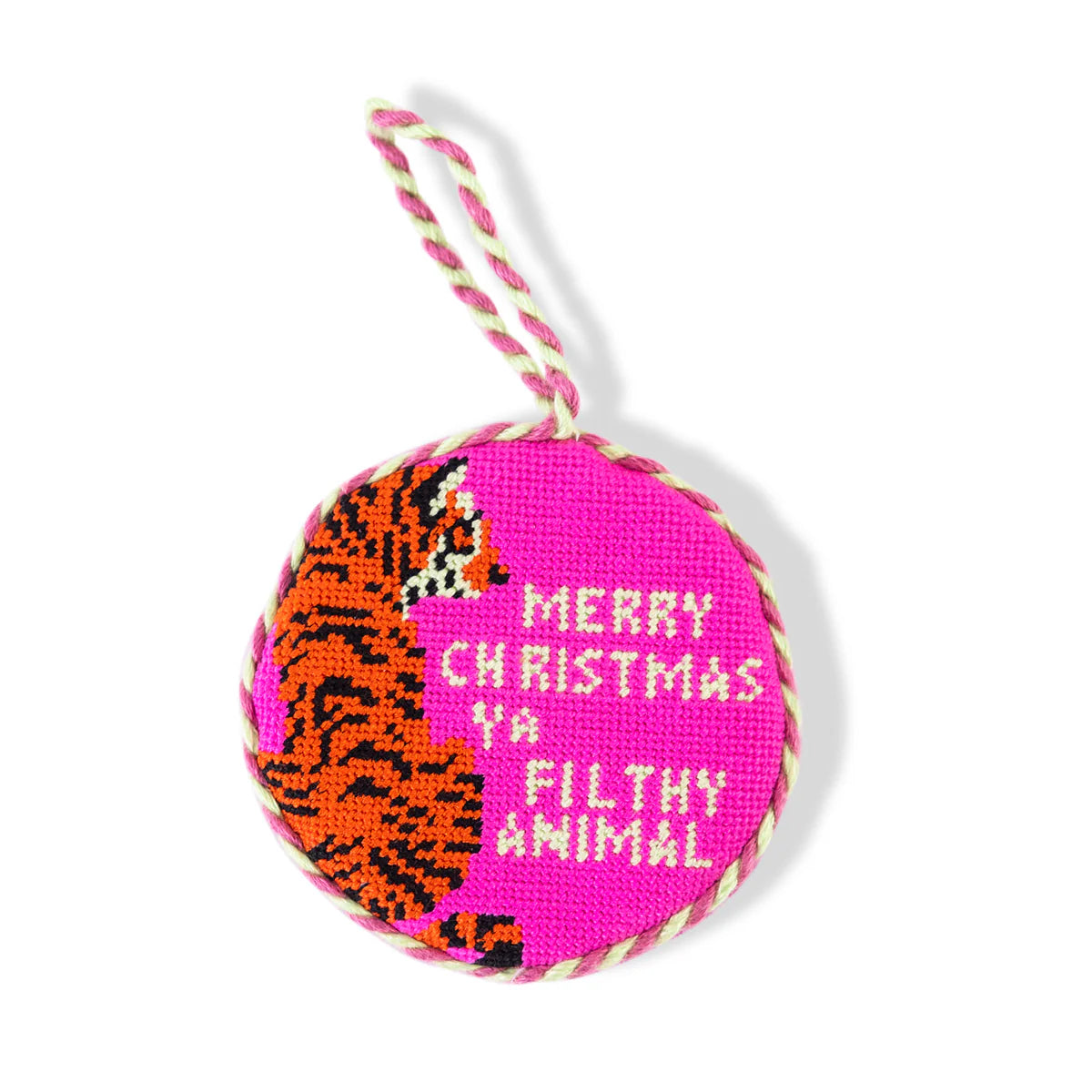 FURBISH STUDIO Needlepoint Ornament Filthy Animal