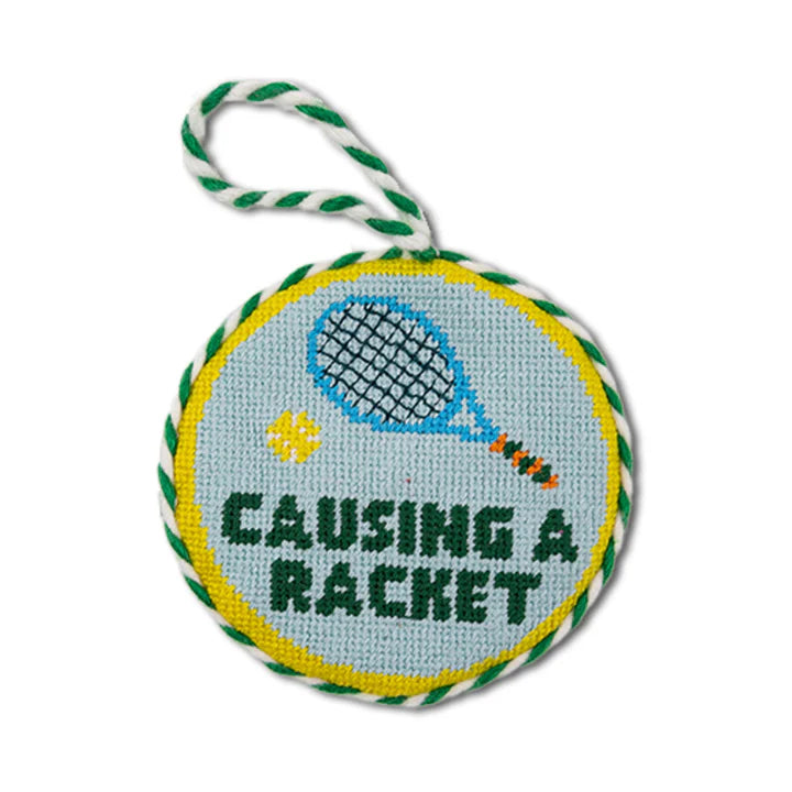 FURBISH STUDIO Needlepoint Ornament Causing A Racket