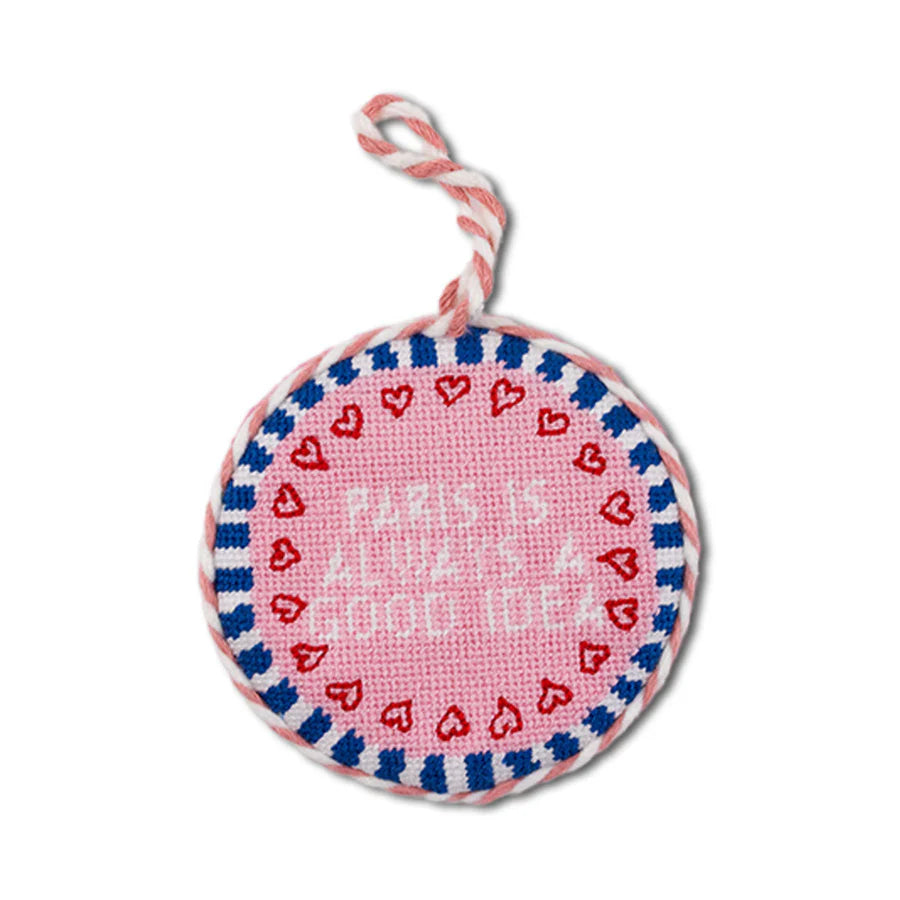 FURBISH STUDIO Needlepoint Ornament Paris
