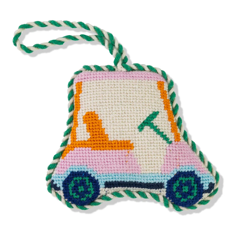FURBISH STUDIO Needlepoint Ornament Golf Cart