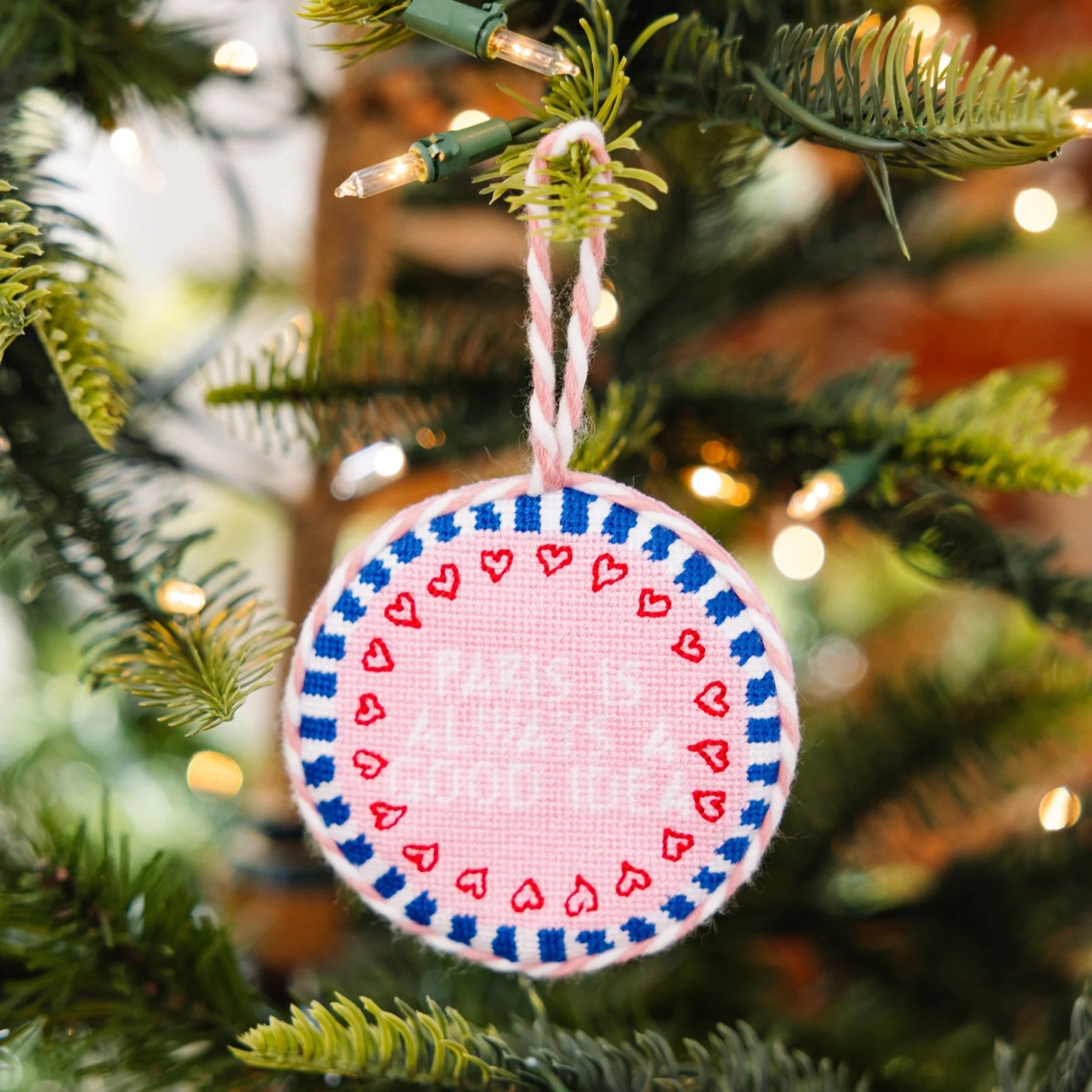 FURBISH STUDIO Needlepoint Ornament Paris