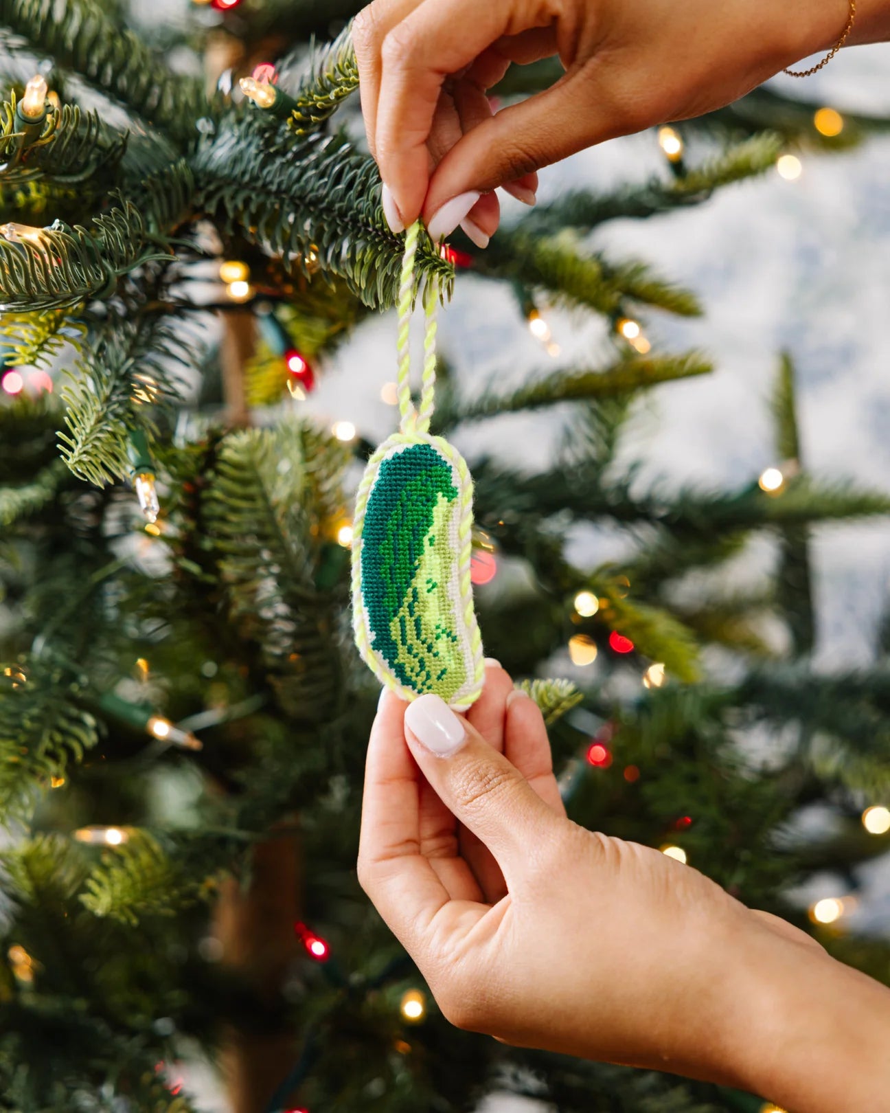 FURBISH STUDIO Needlepoint Ornament Pickle