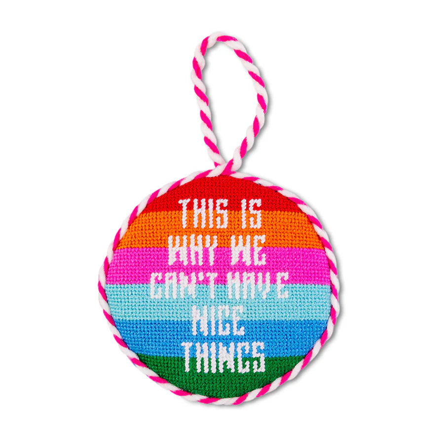 FURBISH STUDIO Needlepoint Ornament Nice Things