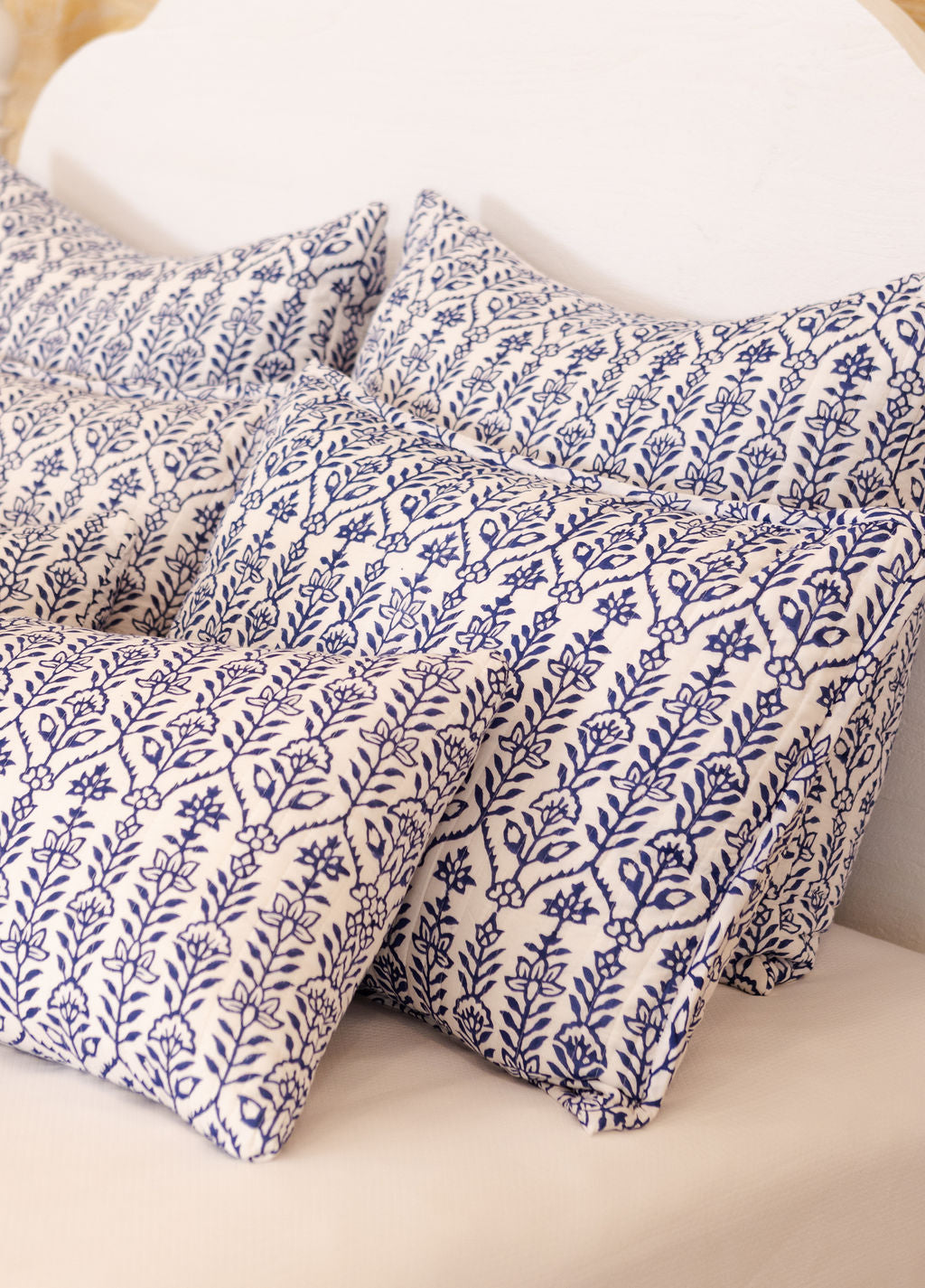 DANA SMALL DESIGNS Throw Pillow Flower Row Marine
