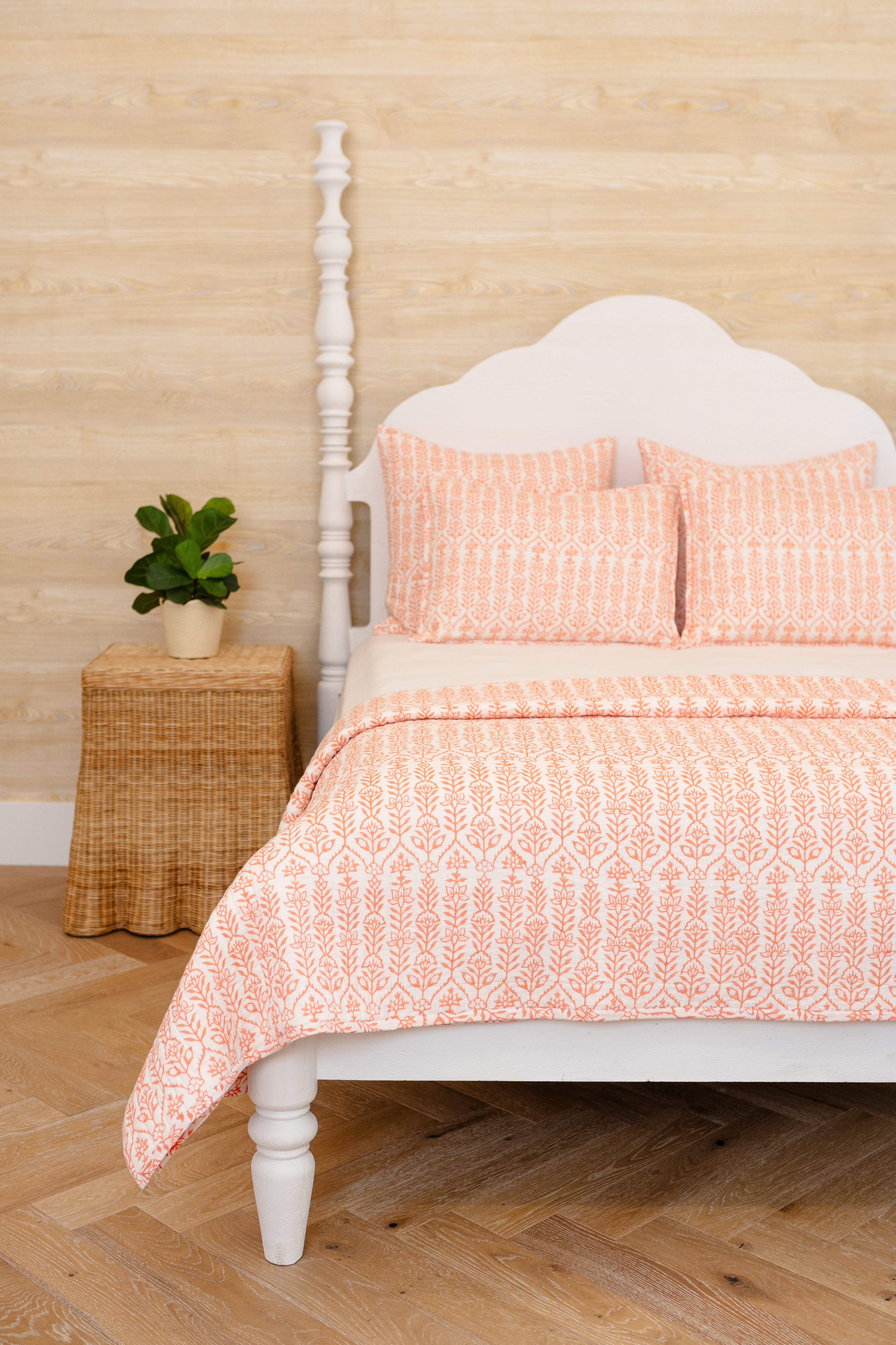 DANA SMALL DESIGNS Sham Flower Row Tangerine