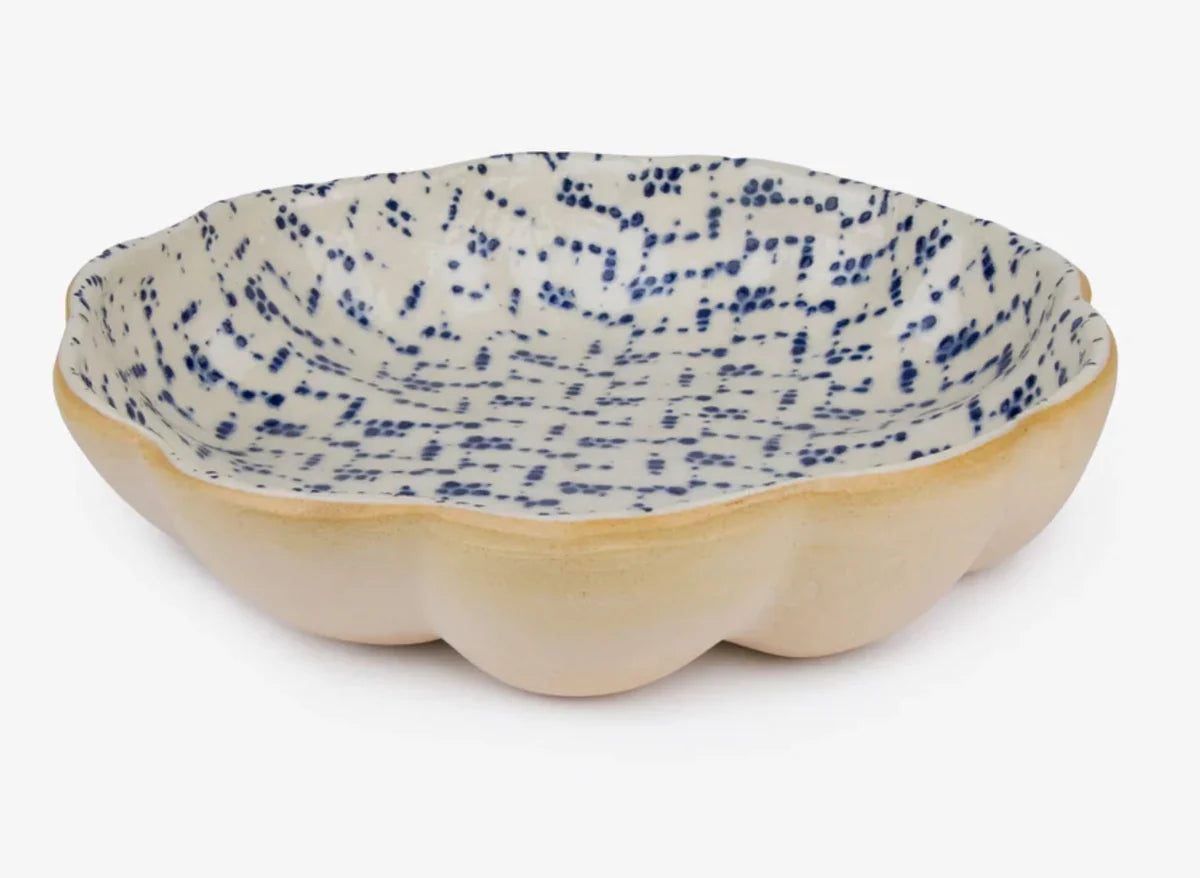 Medium Scallop Bowl Maze Cobalt