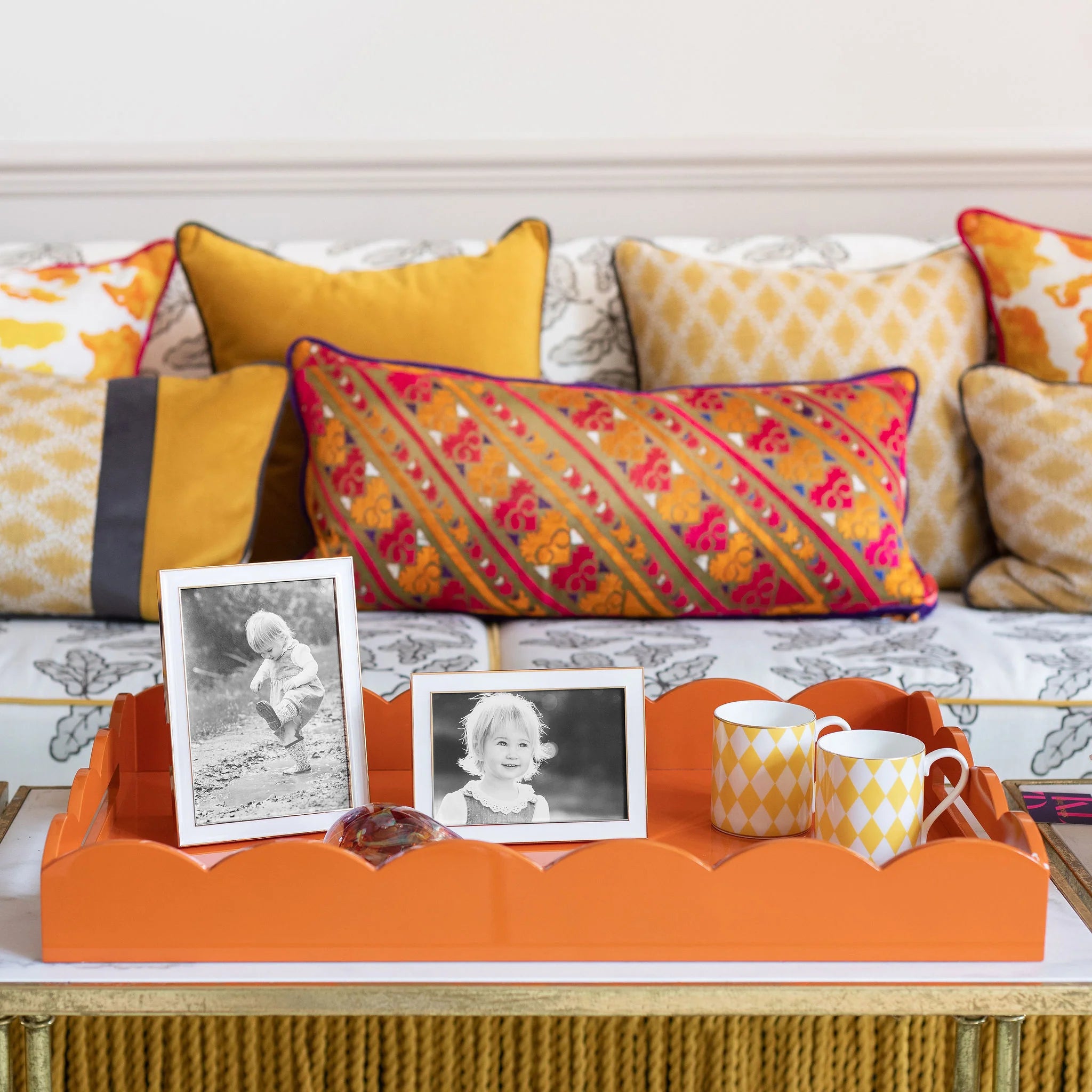 ADDISON ROSS Gold Trim White Enamel Frame