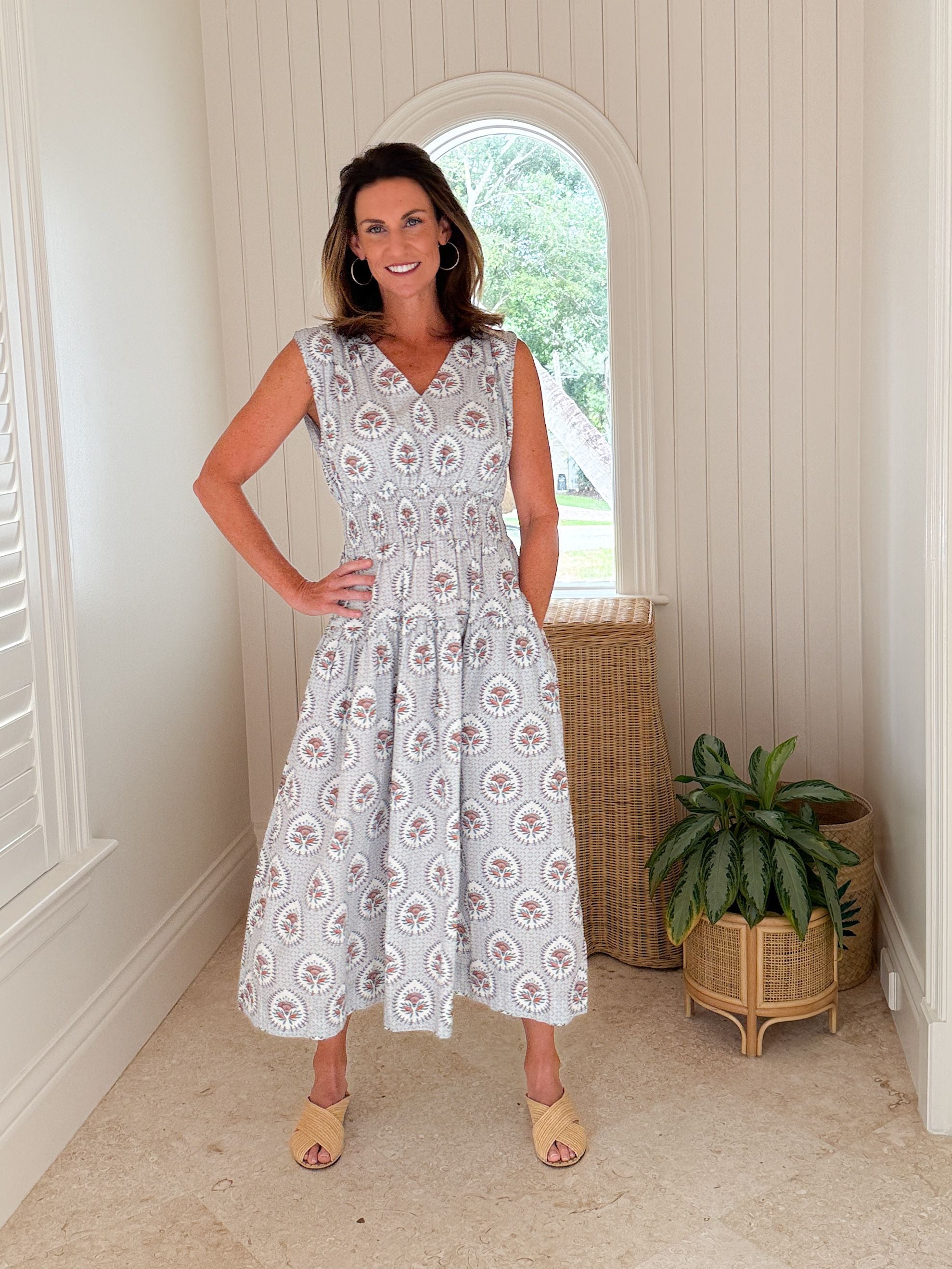 NAVYBLEU Eva Dress Brown Medallion