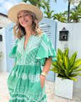 OLIPHANT Flirty V-Neck Maxi Soleil Sage