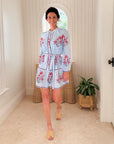 BANJANAN Roma Mini Dress Brigitte Sky