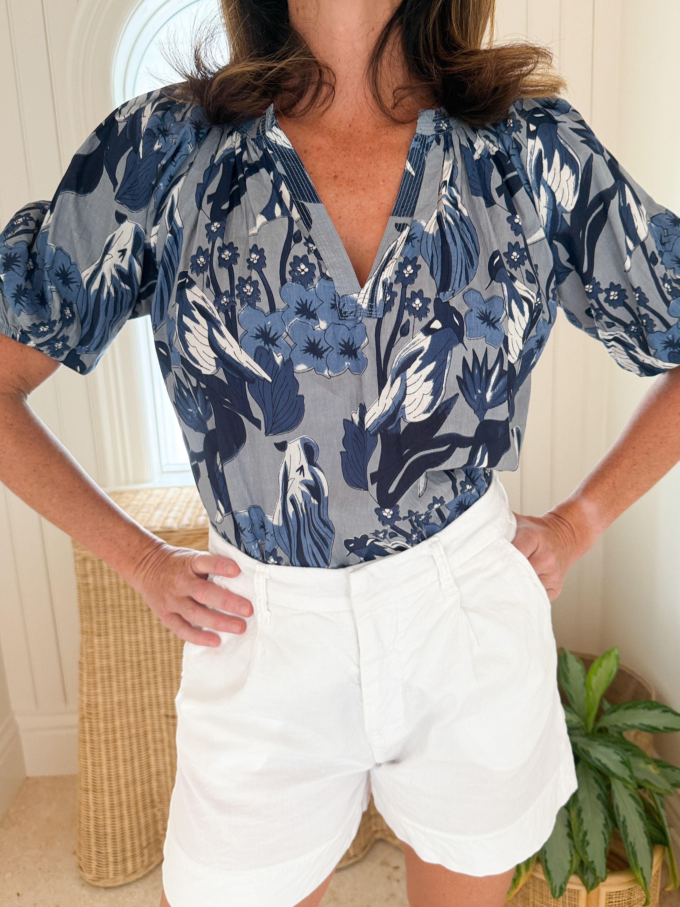 FITZROY & WILLA Sallie Ann Blouse Blue Bird