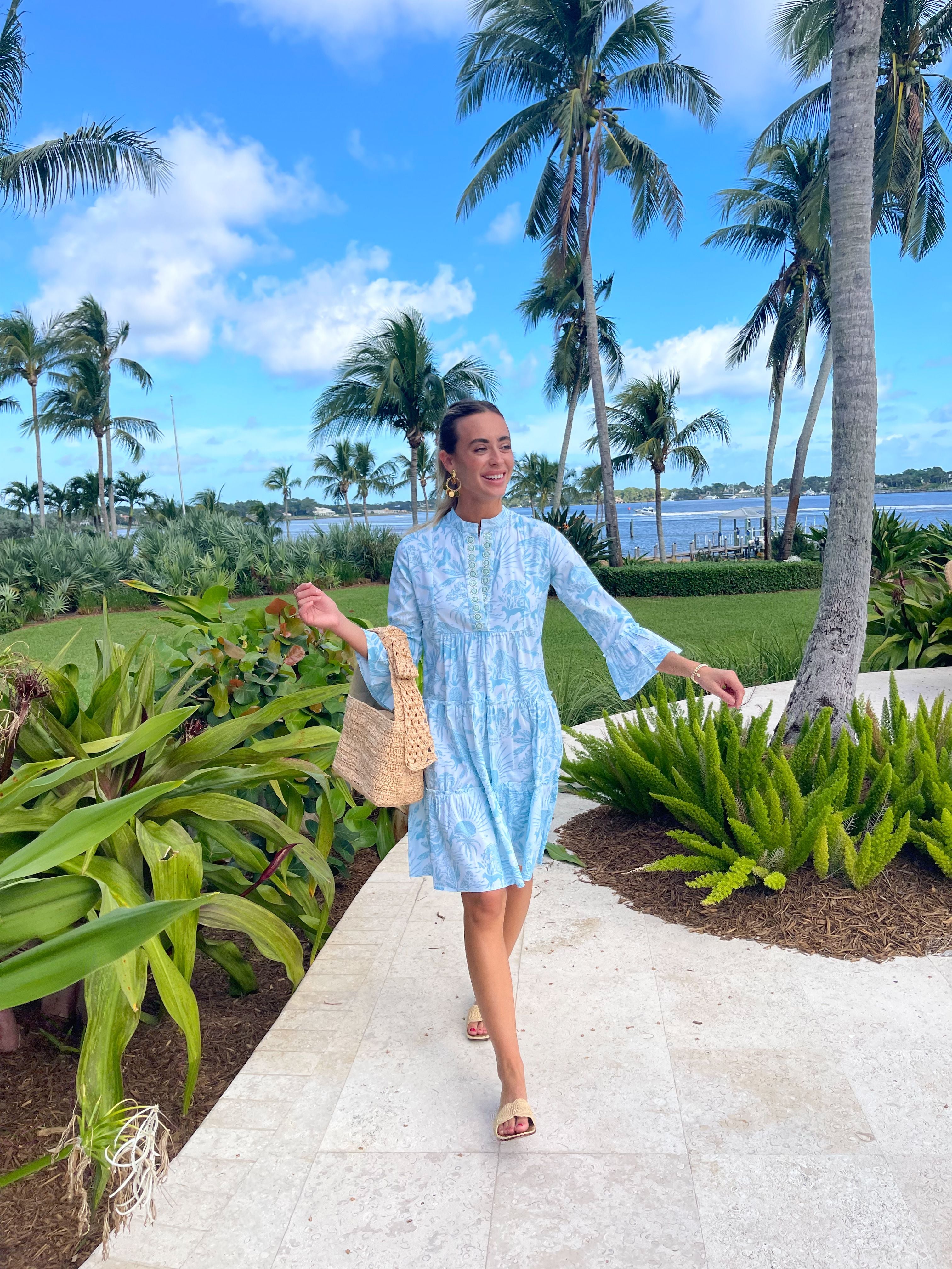 SHERIDAN FRENCH Caty Dress Whimsical Island Sky