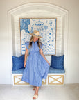 OLIPHANT Belted Shirt Dress Devon Blue