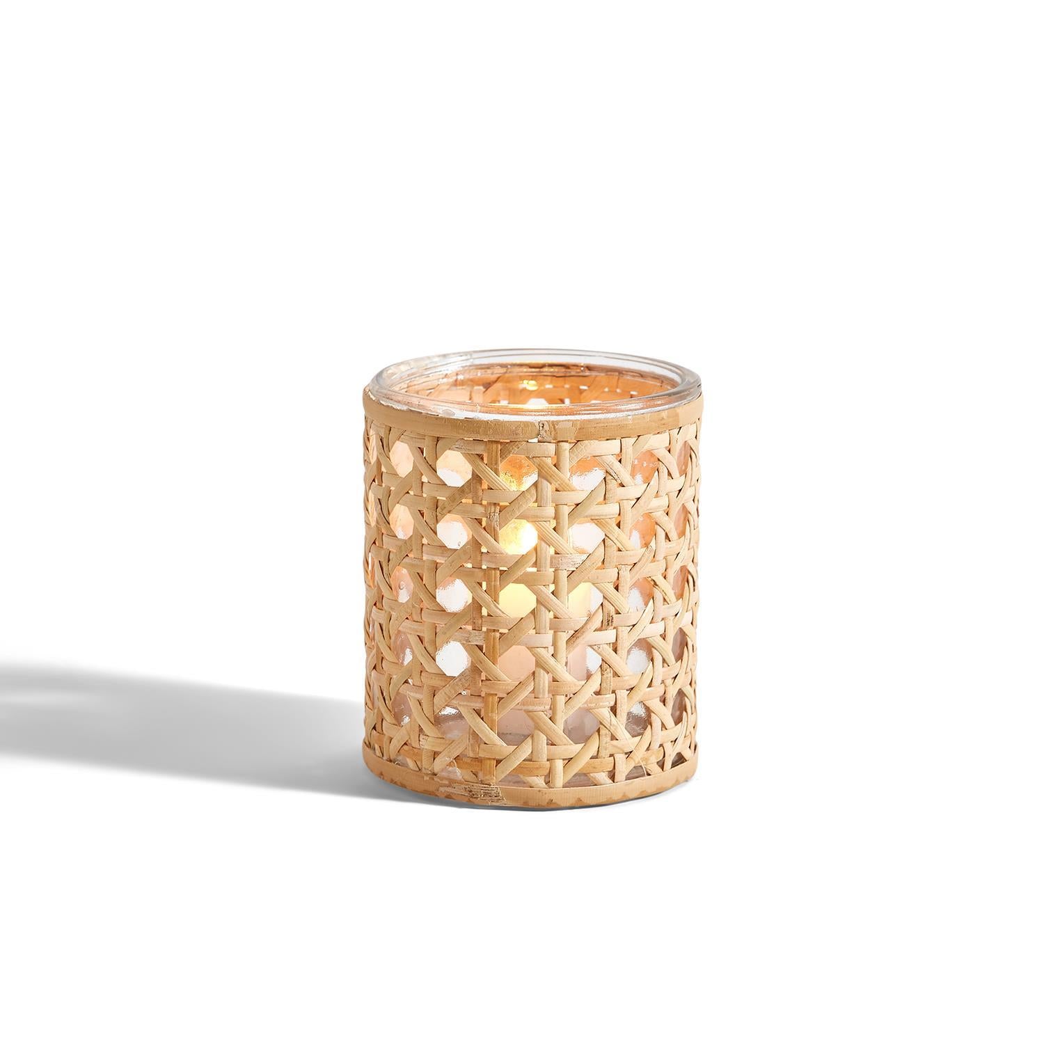 Cane Webbing Candleholder/ Vase Small