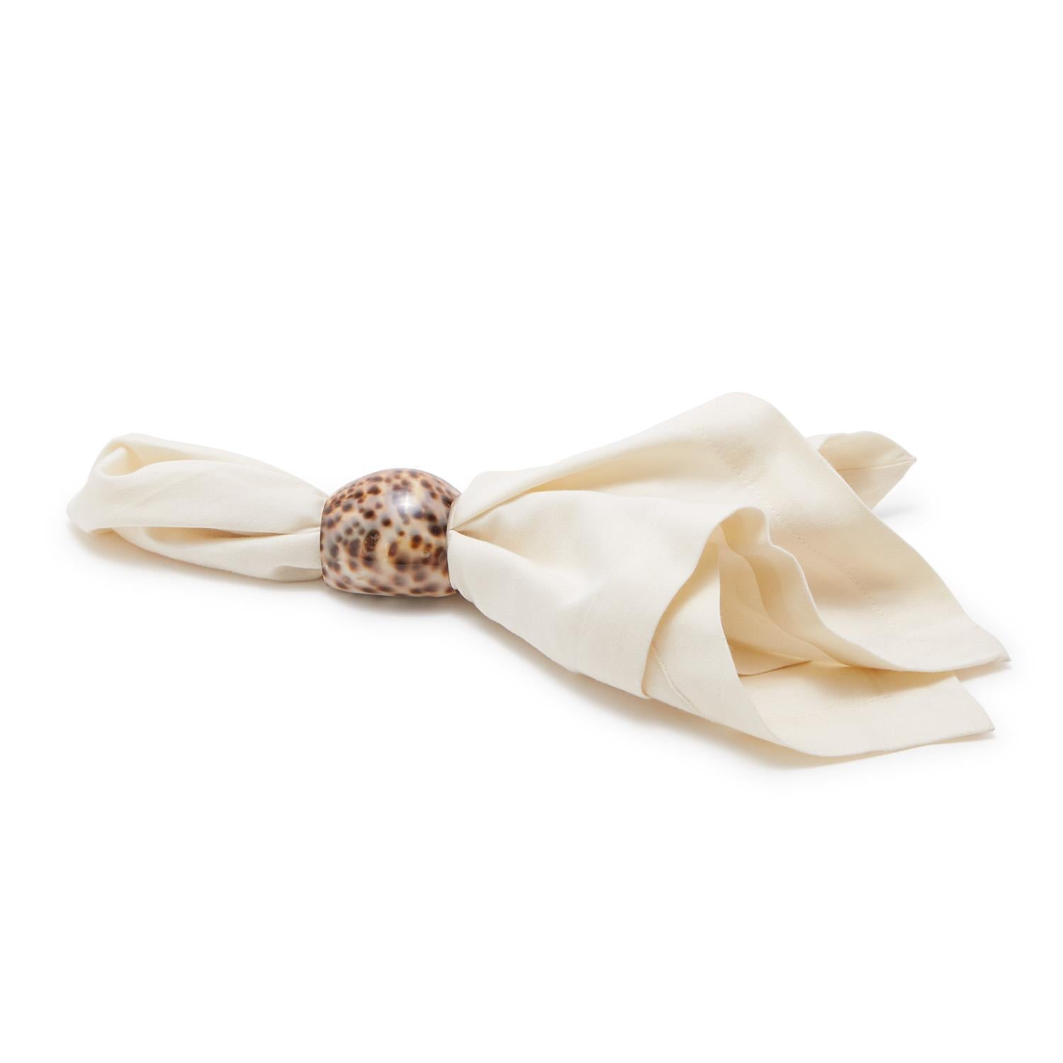 Tiger Cowrie Shell Napkin Rings-Set/4