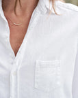 FRANK & EILEEN Eileen Relaxed Button Up White Tattered Denim