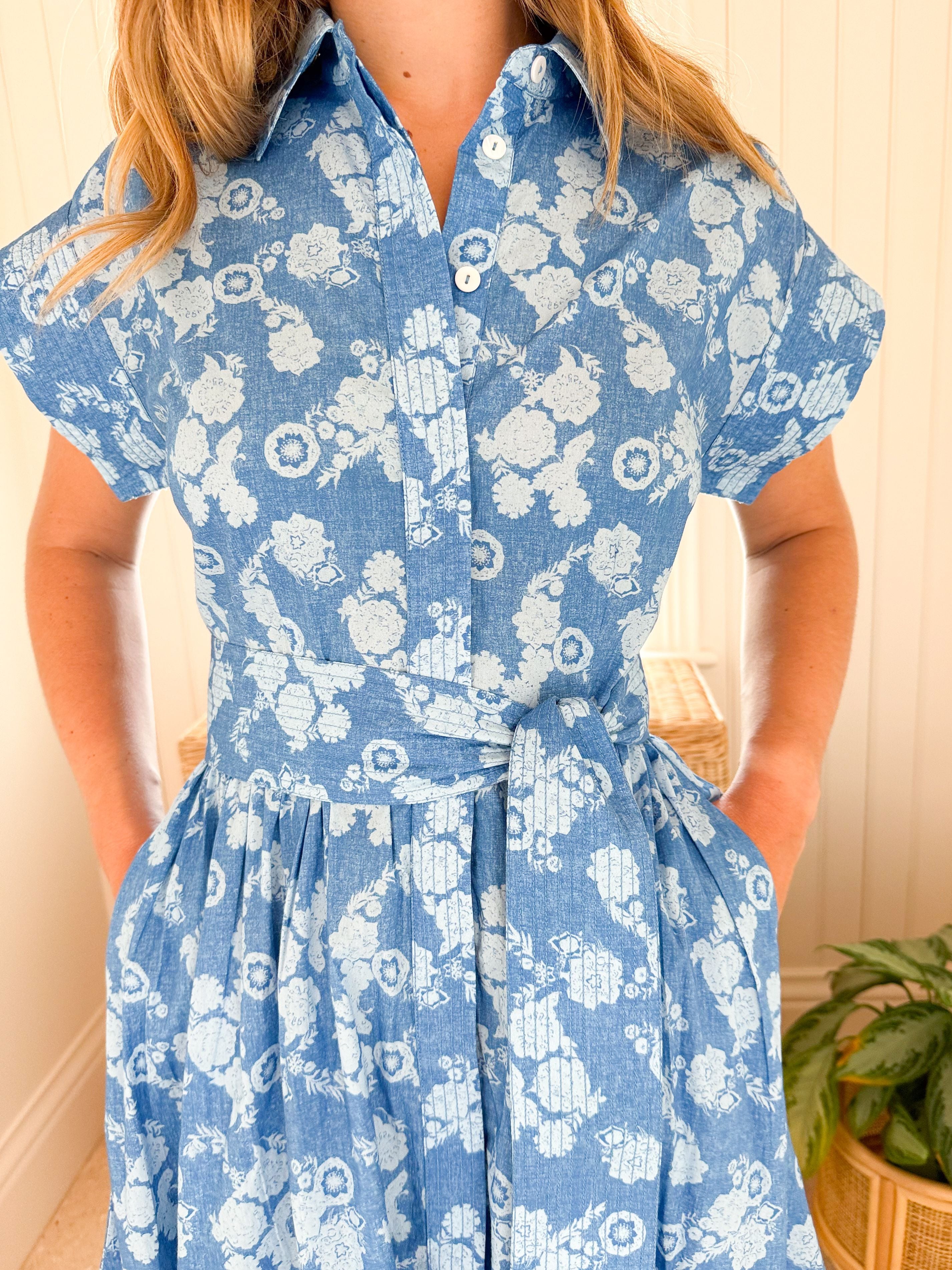 OLIPHANT Belted Shirt Dress Pretoria Navy