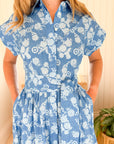 OLIPHANT Belted Shirt Dress Pretoria Navy